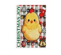 Buon Natale Pollo Rosso Plaid bandiere di pace per esterni banner per la decorazione del giardino 28x40 double sided