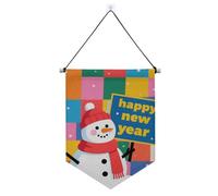 Buon Natale Pupazzo di neve Striscioni colorati per appendere con asta telescopica gagliardetto bandiera banner esterno patio arredamento per Festival e giorno speciale