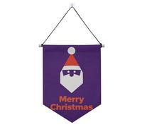 Buon Natale Pupazzo di neve viola banner appeso con asta telescopica bandiera bandiera appeso decorazione da parete per porte, pareti, finestre, giardini, cortile