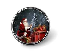 Buon Natale Regalo di Babbo Natale Spilla da bavero Spille squisite Bottoni personalizzati Distintivo Spilla unica in metallo Distintivo rotondo Spilla Spille rotonde alla moda per borse e vestiti