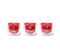 ''Buon Natale'' Set di 3 Candele Profumate Personalizzate con nome in Vetro Decorative Natalizie Doppio Strato in cera vegetale a vaniglia idea regalo natale casa2