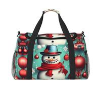 Buon Natale Stampa Weekender Pernottamento Carry On Bag Duffel Bag per Viaggio Donne Uomini Palestra Bagagli Borsa Carry on, Nero , Taglia unica