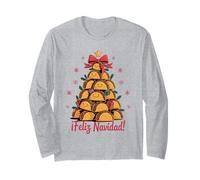 Buon Natale Tacos Tree Feliz Navidad Amanti del Cibo Messicano Maglia a Manica