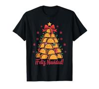 Buon Natale Tacos Tree Feliz Navidad Amanti del Cibo Messicano Maglietta