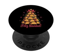 Buon Natale Tacos Tree Feliz Navidad Amanti del cibo messicano PopSockets PopGrip Adesivo