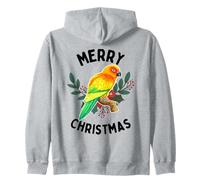 Buon Natale Tropicale Sun Conure Acquerello Felpa con Cappuccio