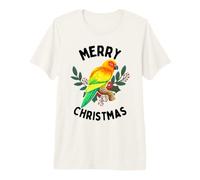 Buon Natale Tropicale Sun Conure Acquerello Maglietta Premium