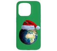 Buon Natale Vacanze Terra Clima Santa Cappello Tasca Logo Custodia per iPhone 15 Pro