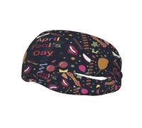 Buon pesce d'aprile Fasce per capelli con motivo divertente Fascia per il sudore sportiva Fasce per esercizi atletici Turbante Testa per capelli Per uomo Donna Yoga Fitness