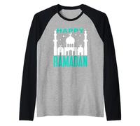 Buon Ramadan Musulmano Eid Kareem Mubarak Maglia con Maniche Raglan