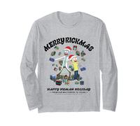 Buon Rickmas Felice Festa Umana Divertimento Maglia a Manica