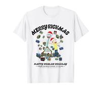 Buon Rickmas Felice Festa Umana Divertimento Maglietta