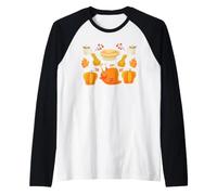 Buon Ringraziamento Tacchino Pellegrino Cena Autunno Autun Maglia con Maniche Raglan