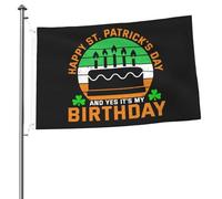 Buon San Patrizio e sì, è il mio compleanno. Bandiere di San Patrizio per esterni, 2x3 piedi, resistenti, bifacciali, per casa, cortile, festival, decorazioni da giardino, bandiera di benvenuto.