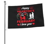 Buon San Valentino 14 febbraio Ti amo Bandiere per esterni 2x3 piedi, bandiera bifacciale resistente per casa, cortile, festival, decorazione da giardino, bandiera di benvenuto