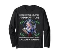 Buon Solstizio d'inverno E Felice Yule Yuletide Natale Maglia a Manica