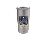 Buon Yule e felice Solstizio Cervo Natale Gotico Pagano Bicchiere termico in acciaio inox doppia parete