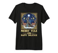 Buon Yule e Felice Solstizio Cervo Natale Gotico Pagano Maglietta Premium