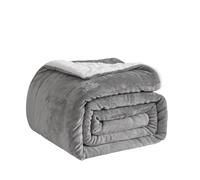 Buona coperta in Nite coperta in pile Sherpa coperta in poliestere soffice morbida e calda ideale per la casa e i viaggi Grigio 130x150cm