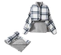 Buona coperta Poncho oversize scozzese da donna in Nite, coperta avvolgente in pile indossabile con bottoni, coperta multifunzionale, accogliente MULTI