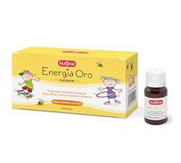 Buona Energia Oro Flaconcini Bambini 10 Flaconcini da 10 ml, con Pappa Reale, Vitamina B1, B2 e B6, Rosa Canina e Mirtillo Nero, Integratore Stanchezza, Ricostituente Senza Lattosio