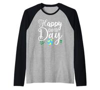 Buona Giornata della Terra Globe Cute Planet Maglia con Maniche Raglan