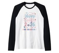 Buona Pasqua 2026 Bunny Uova Farfalle Delizia Maglia con Maniche Raglan