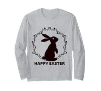 Buona Pasqua Bunny Egg Caccia Domenica Primavera Festa Cristiana Maglia a Manica
