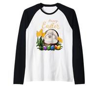Buona Pasqua; Coniglietto e uova Maglia con Maniche Raglan