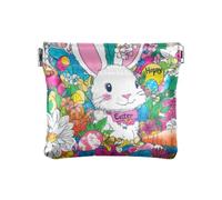 Buona Pasqua Coniglio Bianco Carote Moda Donne Uomini Portamonete in Pelle Comodo Cambiamento Borsa con Chiusura per Le Donne monedero para Mujer Pequeno