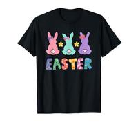 Buona Pasqua Tre Coniglietti Primavera Uova Pasqua Pasqua Whimsical Maglietta