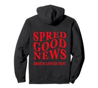 Buone notizie Jesus Loves You Ispiring Christian Back Print Felpa con Cappuccio