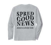 Buone notizie Jesus Loves You Ispiring Christian Back Print Maglia a Manica