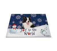 Buone Vacanze Invernali Sulla Neve Con Il Mio Adorabile Cane Border Collie Tappeto Ingresso Casa Antisporco Tappeti D'Ingresso Confortevole Tappetini Porta Dingresso Per Terrazzo Soggiorno 40X60Cm