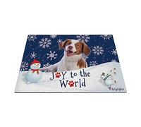 Buone Vacanze Invernali Sulla Neve Con Il Mio Adorabile Cane Brittany Spaniel Tappetino Da Bagno Divertenti Tappeti D'Ingresso Antiscivolo Tappetini Porta Dingresso Per Balcone Interno 40X60Cm