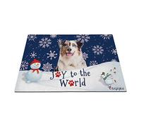 Buone Vacanze Invernali Sulla Neve Con Il Mio Adorabile Cane Pastore Australiano Tappeto Ingresso Casa Antiscivolo Tappeti D'Ingresso Tappetino Da Bagno Per Soggiorno Terrazzo 40X60Cm