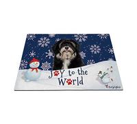 Buone Vacanze Invernali Sulla Neve Con Il Mio Amore Cane Che Sorride Felice Cucciolo Di Cane Havanese Tappetini Porta Dingresso Lavabile Tappeti D'Ingresso Confortevole Zerbino Di Benvenuto 40X60Cm