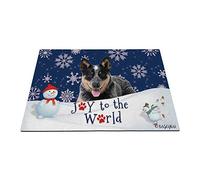 Buone Vacanze Invernali Sulla Neve Con Il Mio Cucciolo D'Amore Blue Heeler Tappetino Da Bagno Resistente Zerbino Di Benvenuto Lavabile Tappeti D'Ingresso Per Terrazzo Interno Balcone 40X60Cm