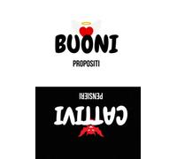 Buoni propositi vs Cattivi pensieri | Quaderno a righe | 15,24x22,86 cm | Regalo scherzo collega, mamma, papà, amici