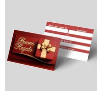 Buoni Regalo Piccoli ed Economici - Biglietti Omaggio da Compilare Eleganti con Pacchetto e Fiocco Dorato, Gift Card Formato Mini per Risparmiare - Voucher con 5 Varianti Colore, anche con Busta