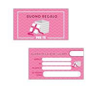 Buoni Regalo utilizzabili come Gift Card, Coupon, Voucher personalizzabile, biglietto Offerta, bigliettini Sconto, Biglietti Omaggio per Negozi Estetista Parrucchiera Massaggi 8x5cm (Rosa)