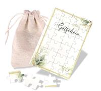 Buono personalizzato puzzle con sacchetto di cotone - compleanno, Natale e anniversario, ideale per amici, familiari e partner, buono fai da te di alta qualità (fiori)