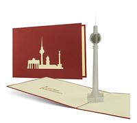 Buono regalo per viaggio a Berlino, gita, motivo torre della televisione, souvenir, bel biglietto pop-up, A14