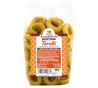 buonSalento Taralli Curcuma e Semi di Chia 300g - Snack Salato da Forno Artigianale - Con Semi di Lino e Farina di Grano Maltato - Senza Lievito - Prodotto in Puglia - Made in Italy