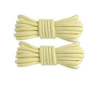 BupiMufi 2 paia - Lacci rotondi di alta qualità [diametro 5 mm] Lacci rotondi per scarpe da lavoro, stivali, scarpe all'aperto e scarpe sportive di ricambio in poliestere, 120 cm - 140 cm, giallo