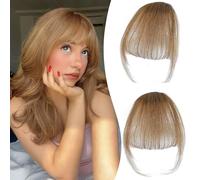 BUPPLER Clip in pony, 100% capelli umani, clip on pony, per donne, extension con rullo per capelli per uso quotidiano (sottile, marrone moka)