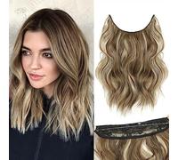 BUPPLER Extension per capelli da 30,5 cm, invisibili segreti, regolabili, allungamento sintetico, 4 clip sicure in pezzi per capelli, colore marrone cenere e biondo medio