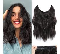 BUPPLER Extension per capelli invisibili, 30,5 cm, lunghezza regolabile e ondulate, 4 clip sicure in pezzi per capelli, colore nero