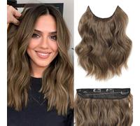BUPPLER Extension per capelli invisibili, 30,5 cm, lunghezza regolabile e ondulate, 4 clip sicure in pezzi per capelli, marrone chiaro