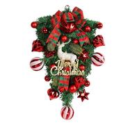 Buqpow Ghirlanda di Natale Ornamento da Appendere Ghirlanda Artificiale per Il Giorno di Natale per Porta D'Ingresso, Parete, Camino Facile da Usare Circa 48,5 X 32 X 6 cm